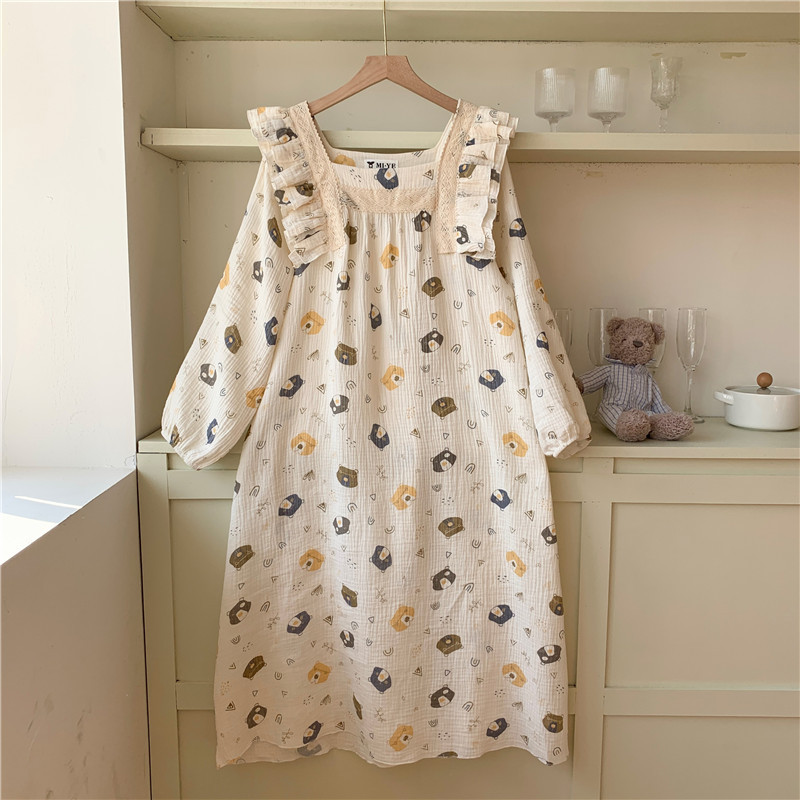 Title 12, Cotton Skin-friendly Cartoon Lace Ruffled Long ...