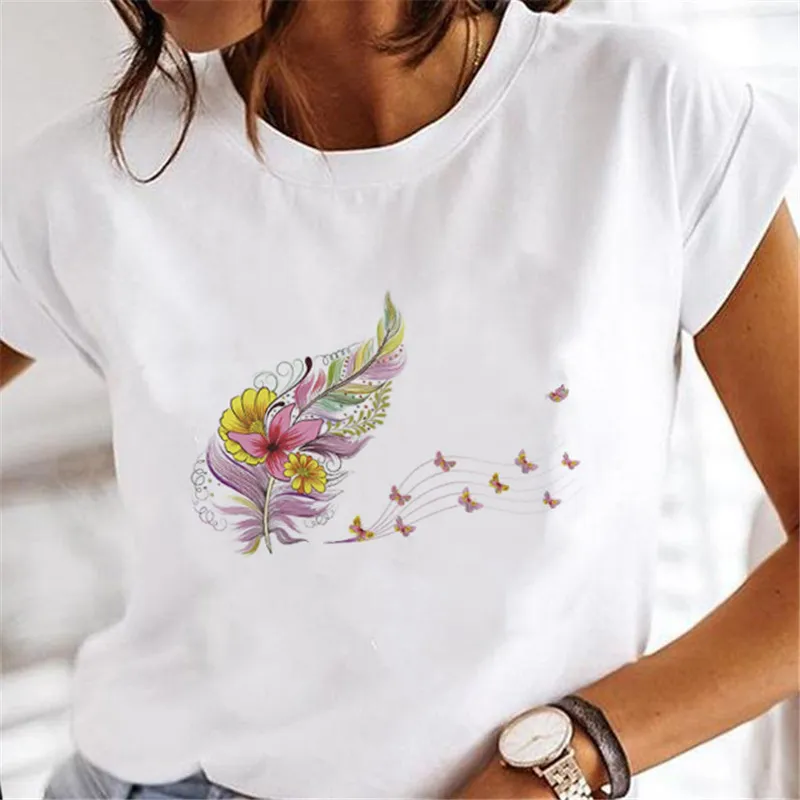 Street Personalised Feather Versatile T-shirt - 5 Style