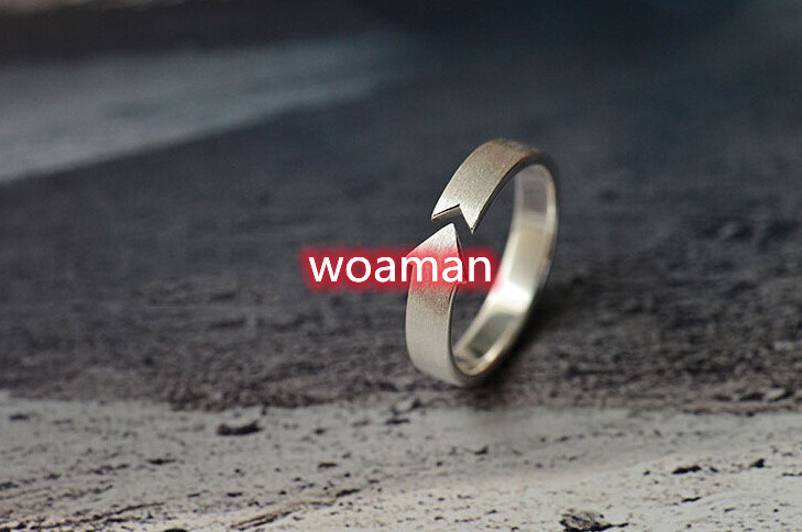 Sterling Silver  Ring Arrow Brushed Couple Ring — foto 5