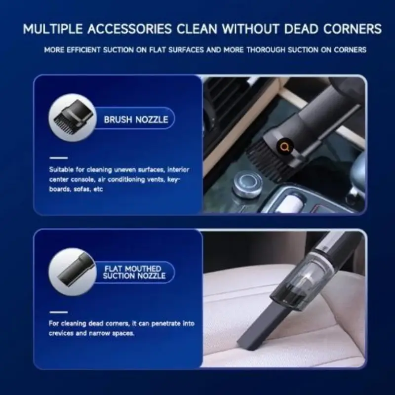 Wireless Silver Car Holder High Suction Handheld Mini Household Vacuum Cleaner