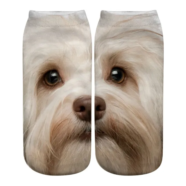 Big Face Cat 3D Printing Socks Short Tube Women's Boat Dlg01Color - Shop at LoveMi
