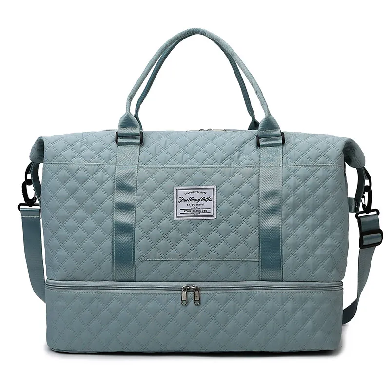 Large Capacity Totes Travel Duffle Bags Dry And Wet Separation Fitness Gym Shoulder Bag For Weekender Overnight Essentials Mommy Handbag - Green