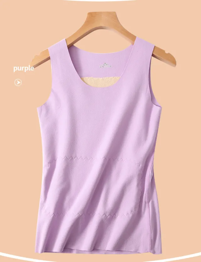 Autumn And Winter Warm Thickened Double sided Fleece Vest Female Light Purple - Shop at LoveMi