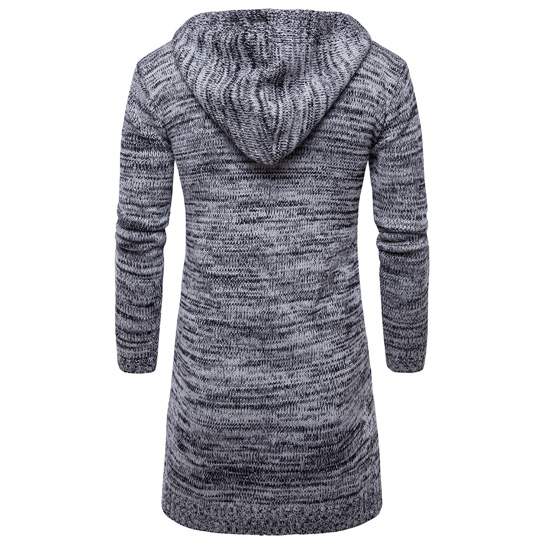 Title 4, Medium Length Solid Color Hooded Cardigan Knit ...