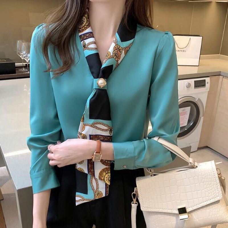 Title 4, Solid Color V-neck Long-sleeved Tie Professiona...