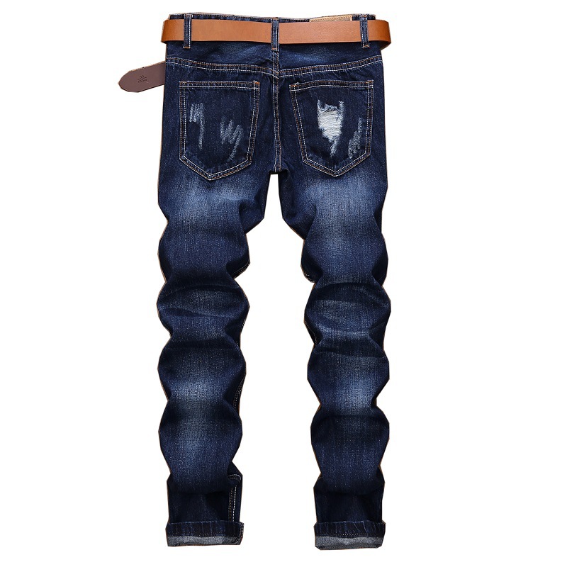 Title 3, Bestickte Jeans Herren Straight Ripped Patch He...