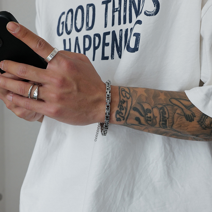 Colorless Cuban Bracelet Titanium Steel