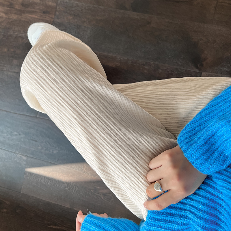 High-waist Straight-leg Corduroy Casual Mopping Pants