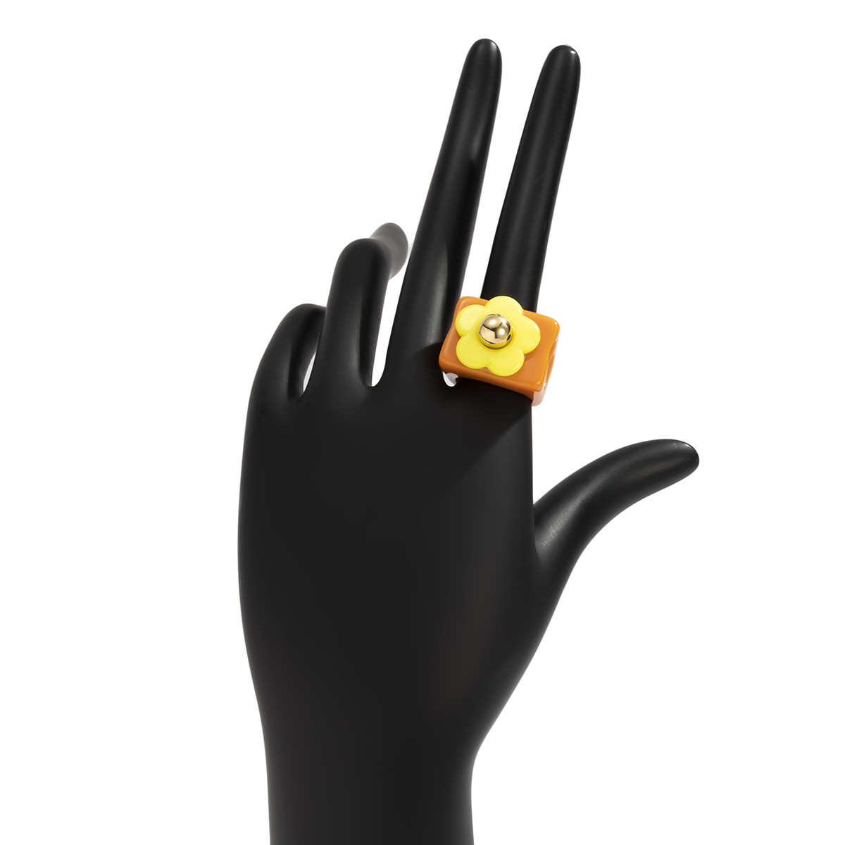 Three-dimensional Flower Wide Ring