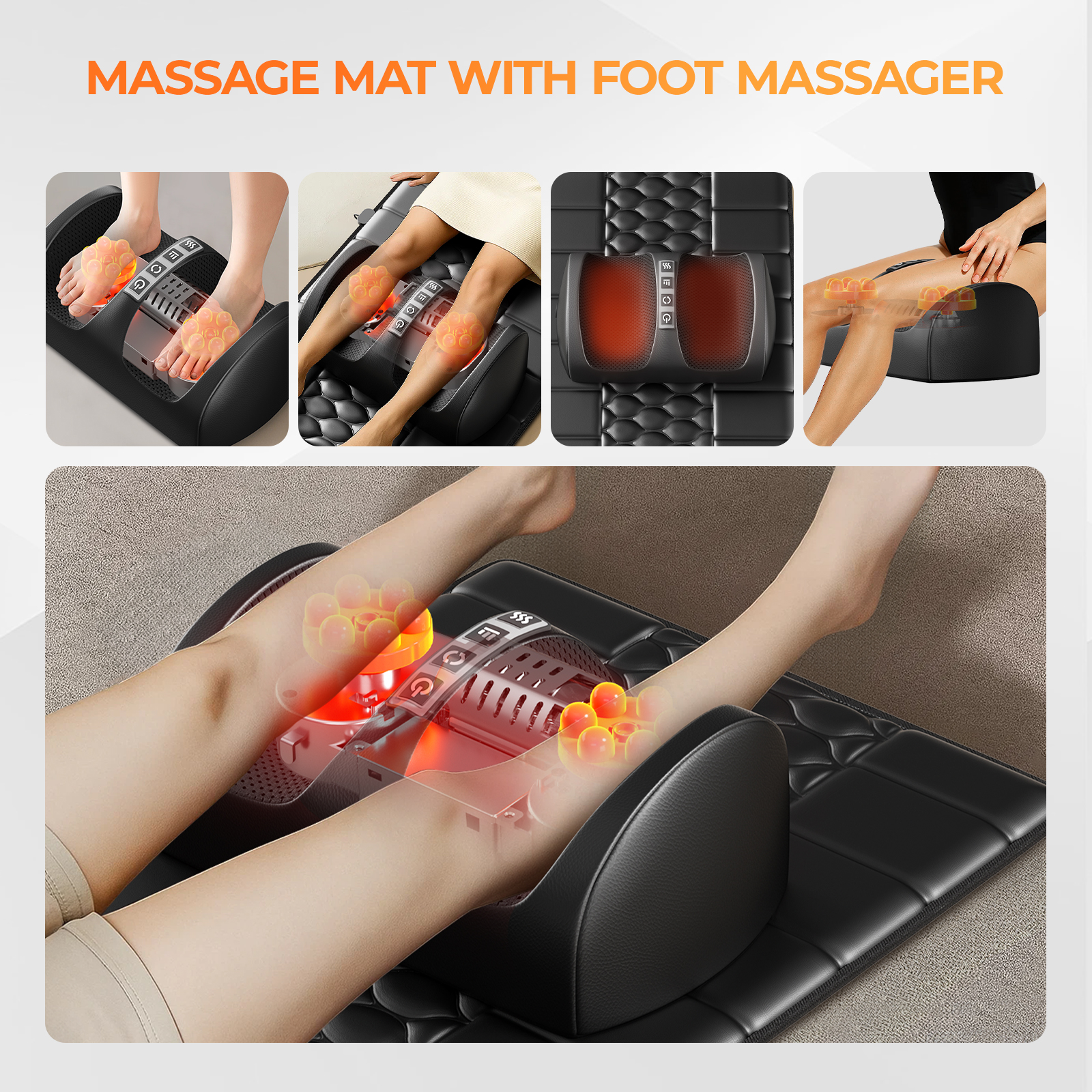 12V Electric Massage Cushion With Heating 9 Modes Foot, Neck  Full Body Massager Pillow With Timer 3 Intensity Levels & Auto Switching 36W, 15-30min