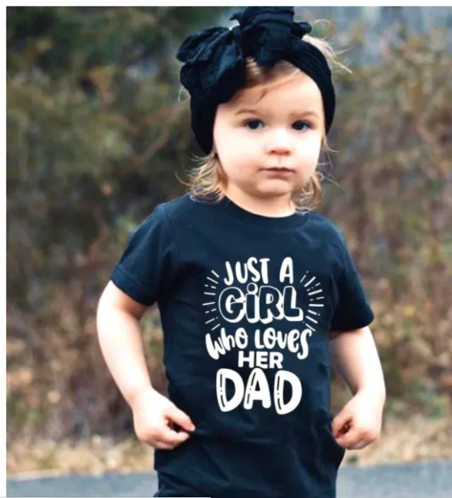 Just A Dad Who Loves His Girl Parent child T shirt Black T Cotton For Children - Shop at LoveMi
