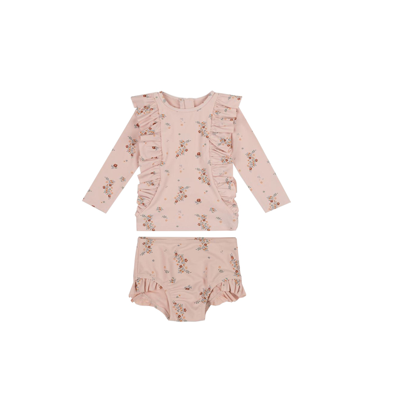 Girls' Sunscreen Long Sleeve Split Sling Swimsuit