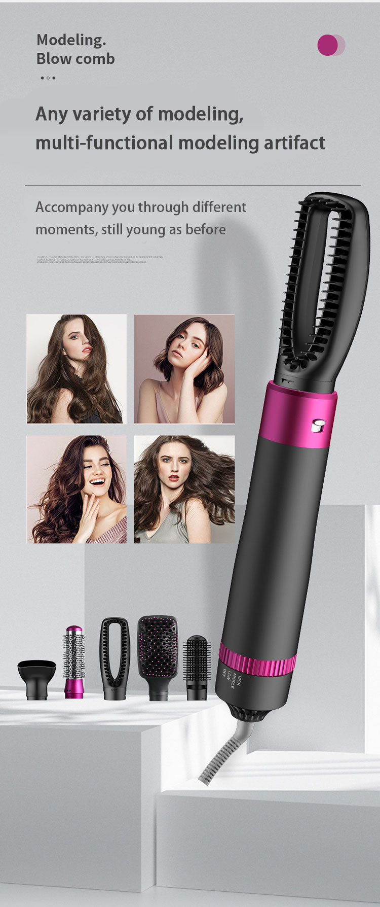 Title 6, 5 In 1 Hair Dryer Brush Hot Air Brush & Volumiz...