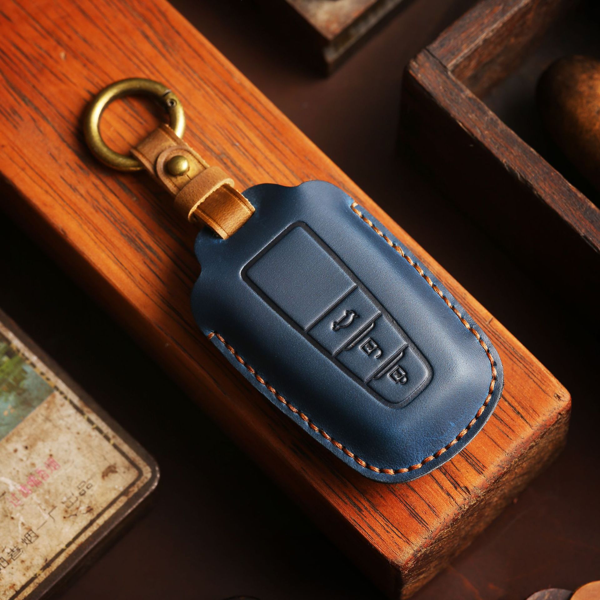 Leather Car Key Case Crazy Horse Leather — foto 11