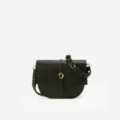 Women's Fashion Soft Leather Single Shoulder Crossbody Bag - Black - View 1