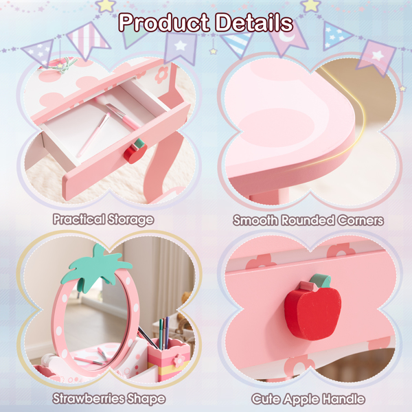 White MDF Spray-painted 1-drawer 2-desktop Storage Box Children's Dressing... 6