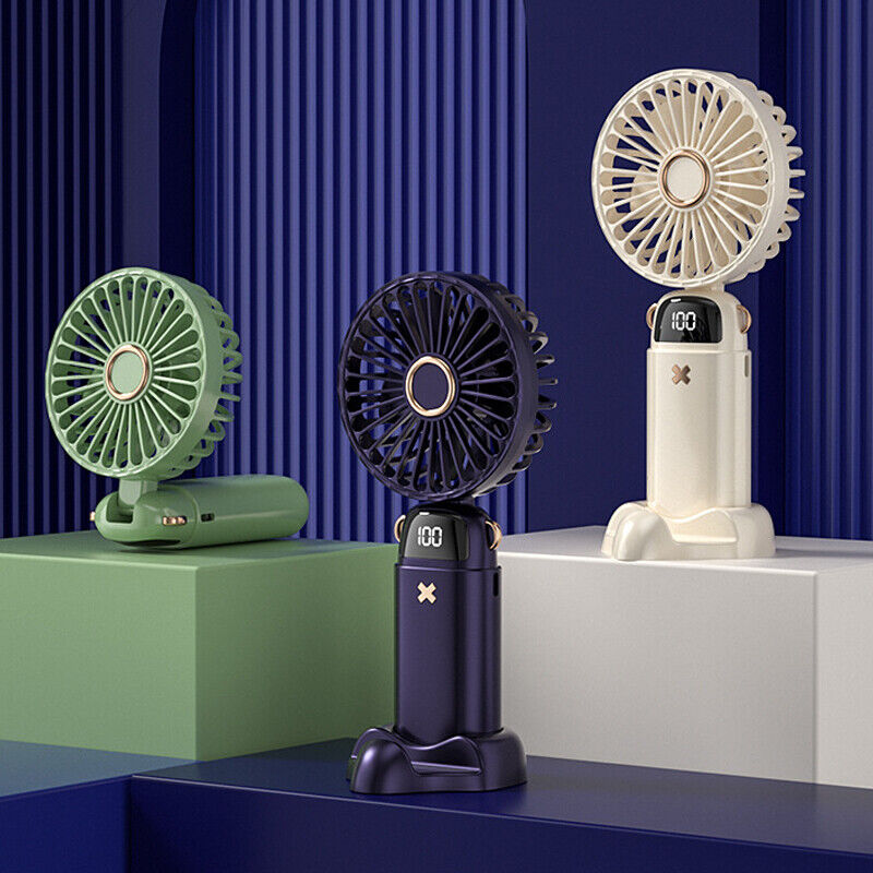 Portable Hand-held Fan Mini Folding Desk Fan Cooler Cooling USB Rechargeable 5