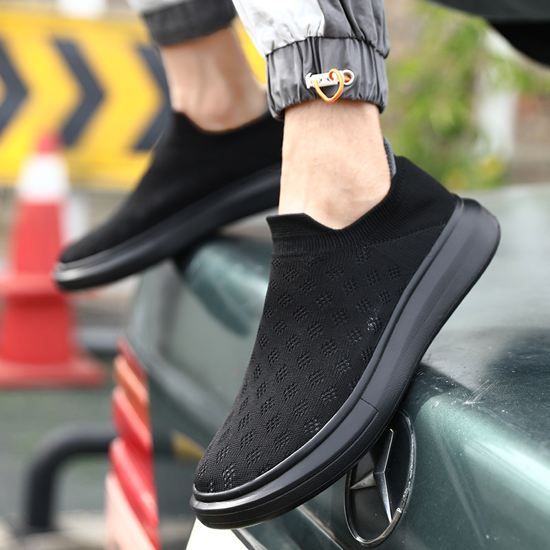 Мужские сетчатые повседневные дышащие однотонные кроссовки