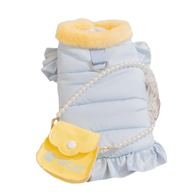Autumn And Winter Pet Clothes, Outdoor Toiling, Ladylike And Princess Skirts For Warmth, Various Styles Of Small Cat And Dog Clothes Blue - Shop at LoveMi