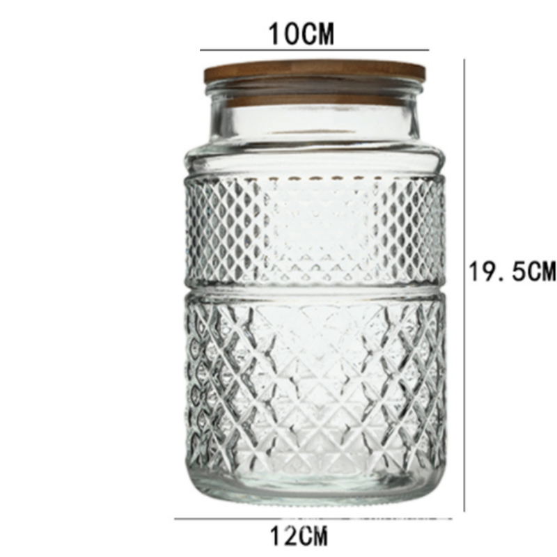 Title 3, New French Glass Sealed Jar Bamboo Lid Moisture...