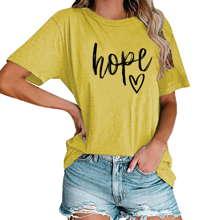 Title 17, Womens HOPE Love Print Loose T-shirt offers ef...