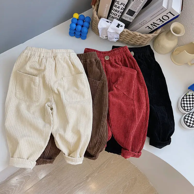 Children's Trousers Autumn and Winter Cotton Corduroy