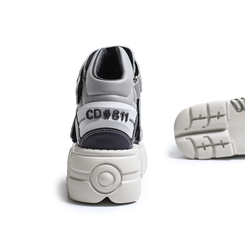 Spring And Autumn New Spanish Retro Punk Contrast Color Platform Thick Bottom Shoes