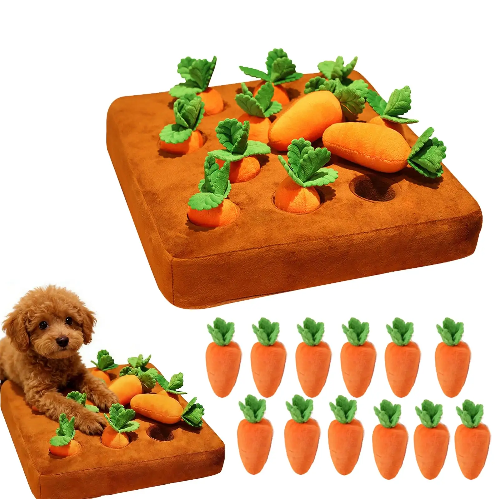 Carrot Dog Toy, Snuffle Mat