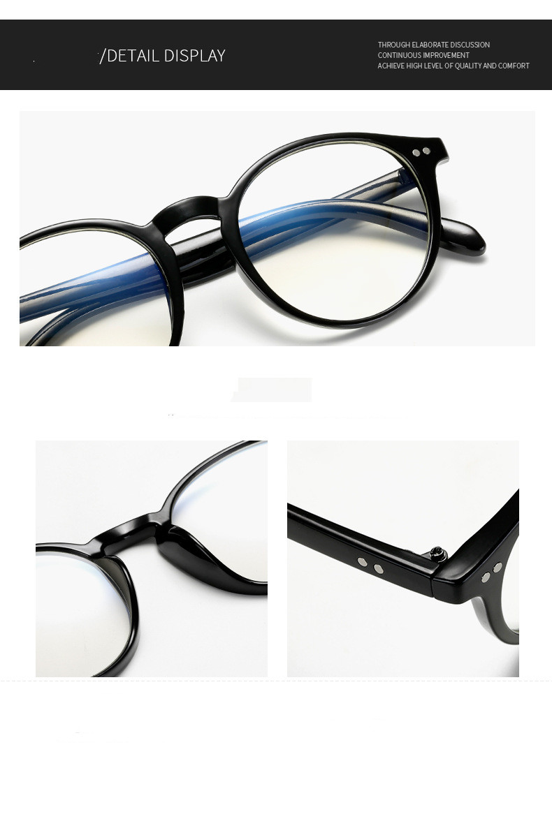 Title 8, Double nail round frame anti-blue glasses frame