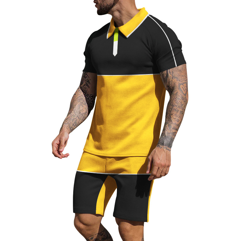 Title 12, Herren Sommer Sportset mit Colorblock Design. P...