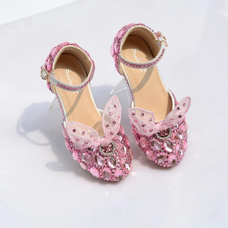 Girls Show High Heels Crystal Shoes Stage