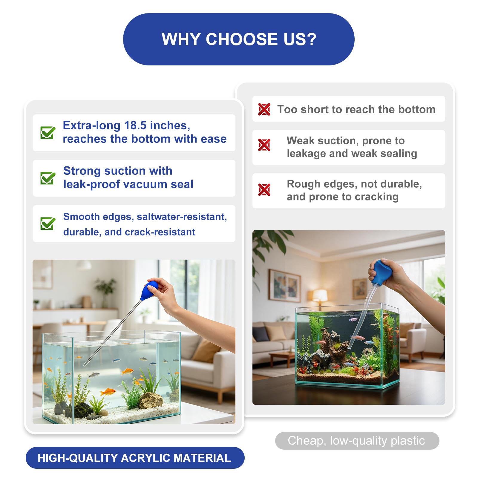 18.5in Coral Food Feeder Pipette For Axolotl Tank, Long Aquarium Spot Feeding Tube For Reef Marine Fish, Aquatic Plant Fertilizer Syringe, Fish Tank Accessories, 2 Pcs — foto 9