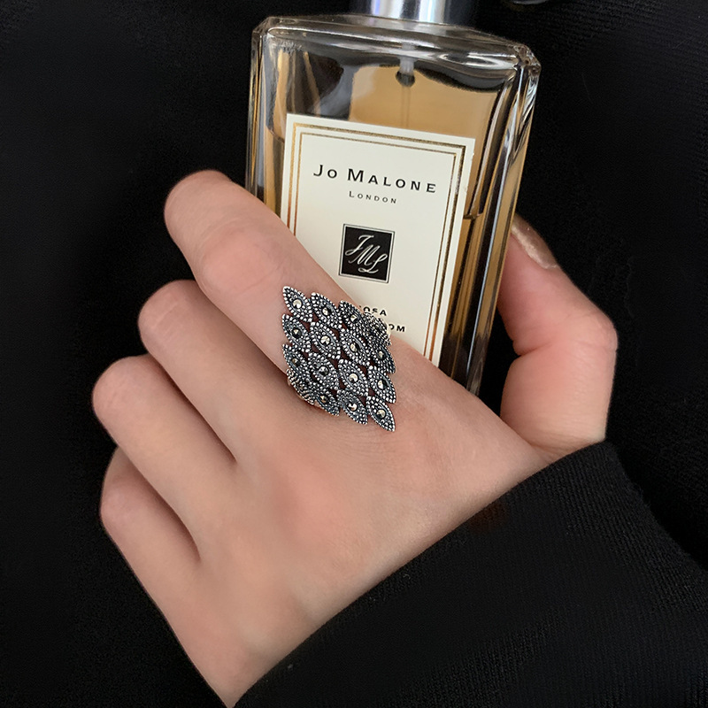 Ethnic Style Ring Ins Women's Fashion All-match 925 Sterling Silver