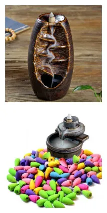Multi-layers Ceramic Back flow Incense Burner - Rust25 Mix