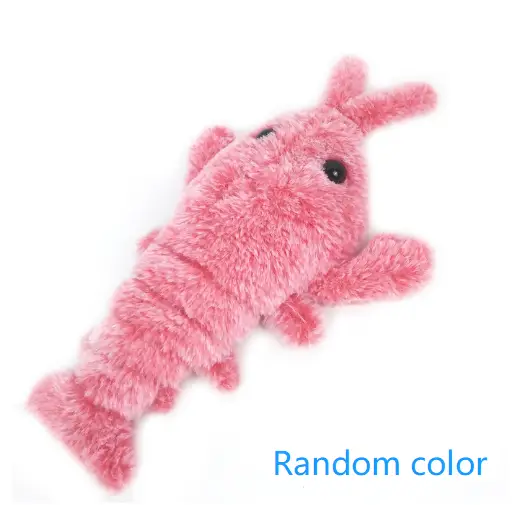 Pet Toys Electric Jumping Shrimp USB Charging Simulation Lobster Funny Cat Plush
