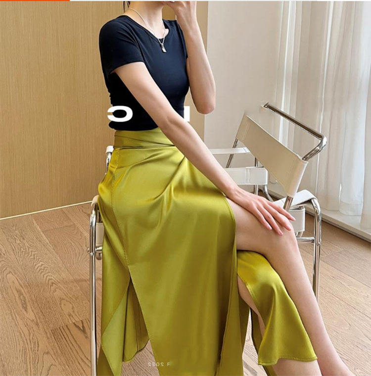 Double Sided Satin Full Arch Needle One Piece Tie Up Skirt