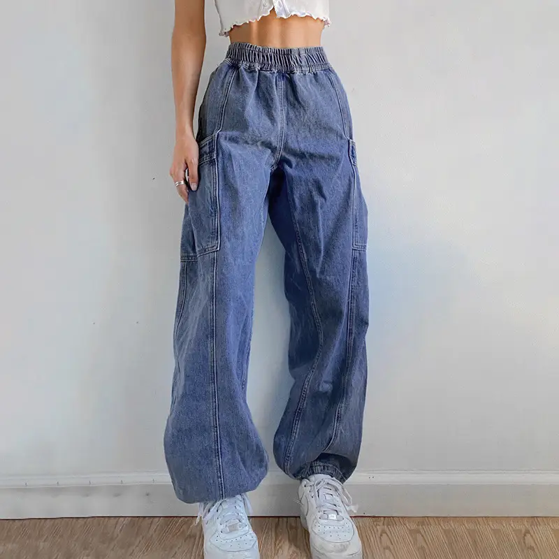 Ladies Fashion Women's Pants Ins Straight Jeans