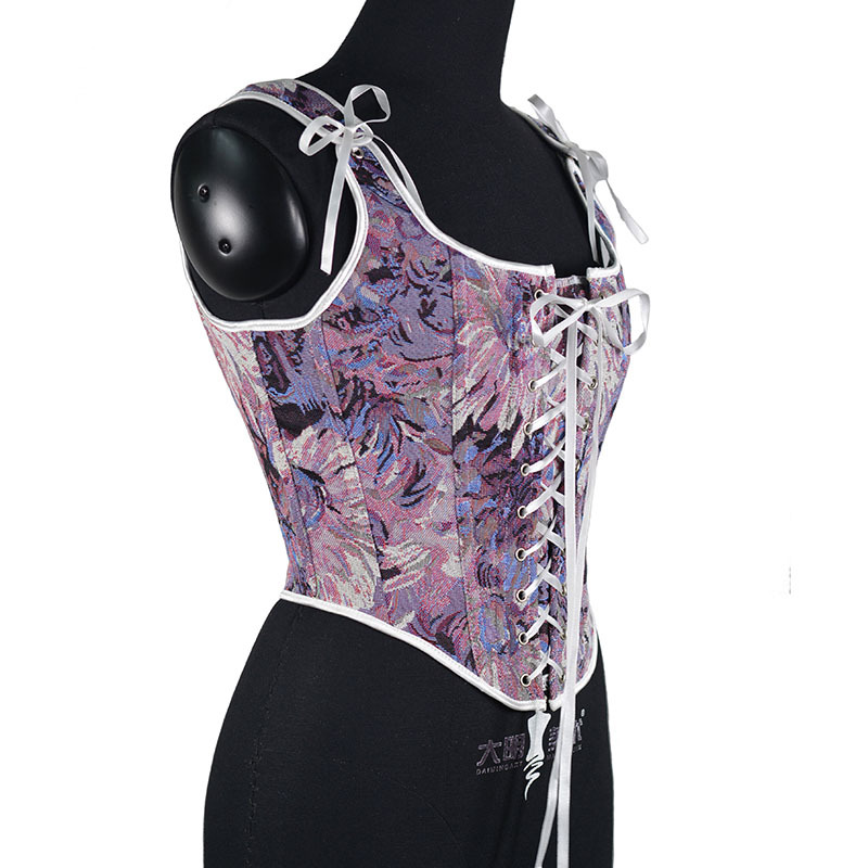 Large Size French Strap Fishbone Bra Short Vest - Image 16