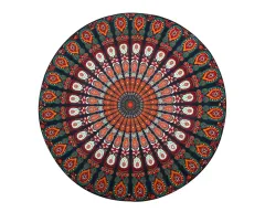 Printed Round Beach Towels And Yoga Mat - Green - View 1