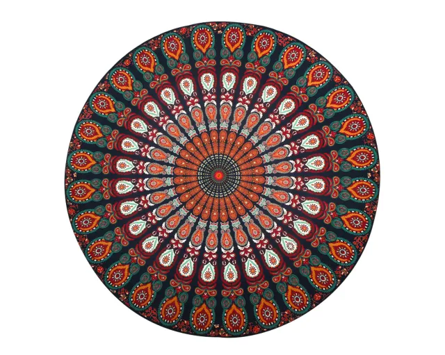 Printed Round Beach Towels And Yoga Mat Green - Shop at LoveMi