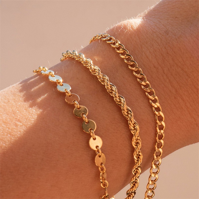 Title 4, European and American Gold-plated Twist Chain B...