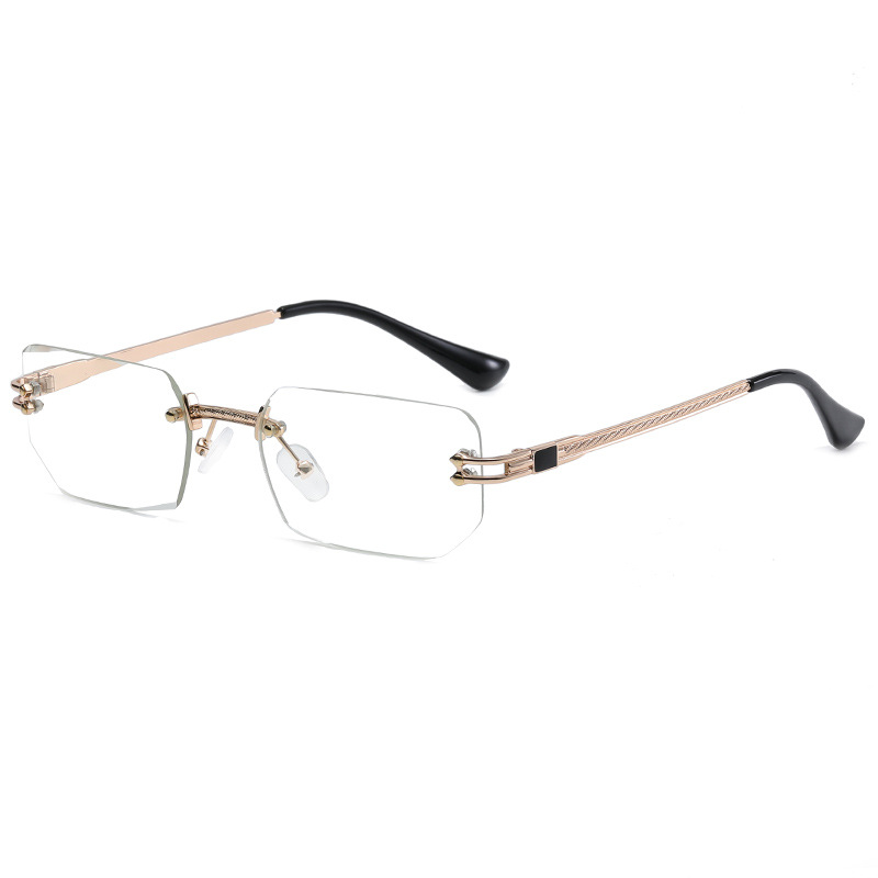 Title 7, Polygon Cut Rimless Sunglasses