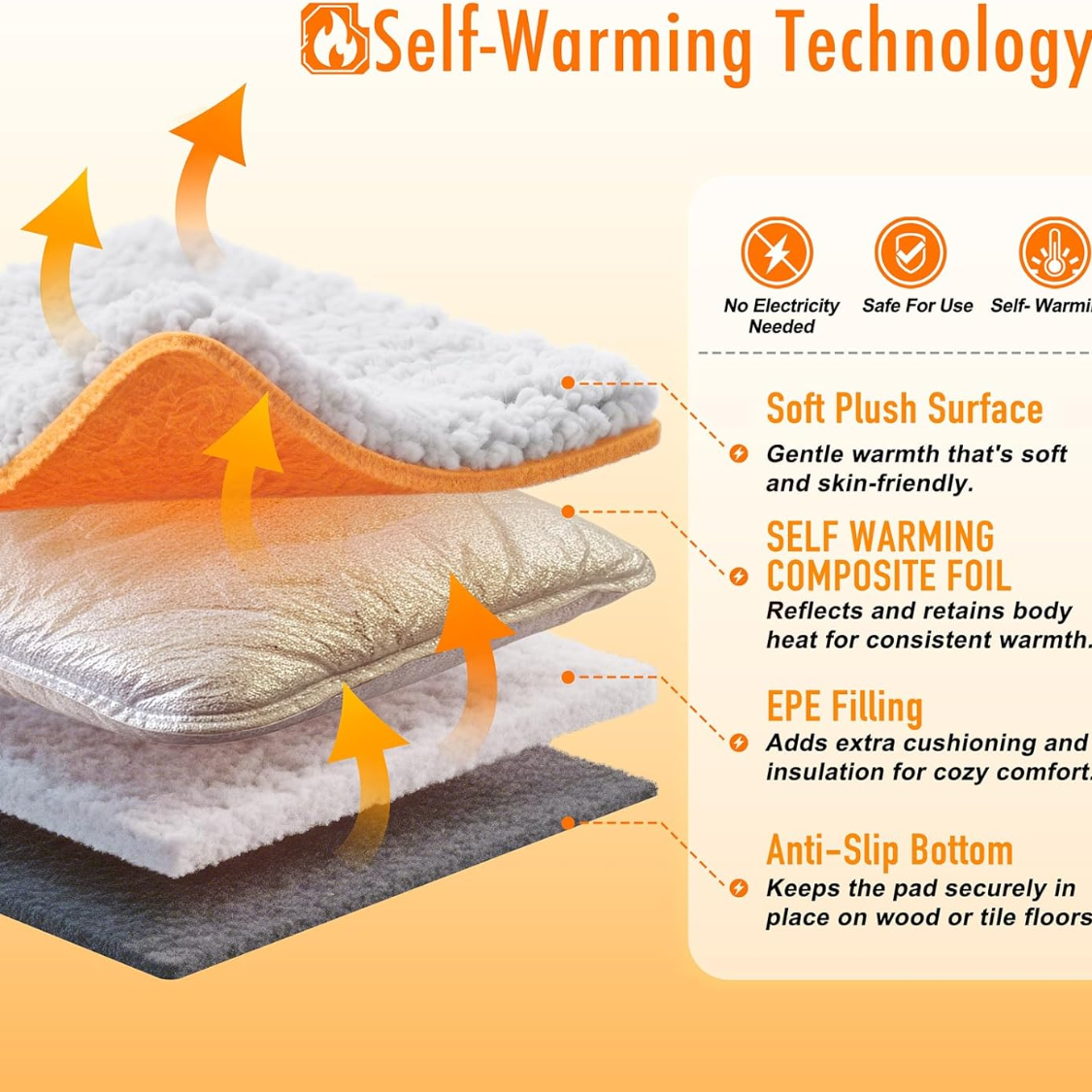 Self Warming Cat Bed, Upgraded Thermal Mat For Indoor Cats — foto 5