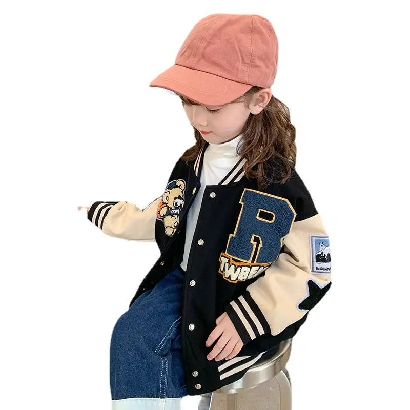 Western Style Kids' Overcoat Spring And Autumn Little Girl