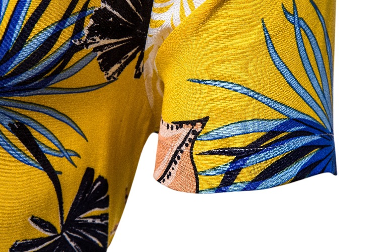 A Flower Shirt For Men's Foreign Trade Short-Sleeved Lapel Shirt 1811-CS135 To Send Amazon Hawaiian Dishes