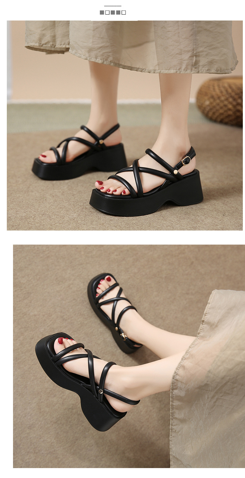 Title 5, Wedge Romeinse sandalen voor dames Plateau met ...