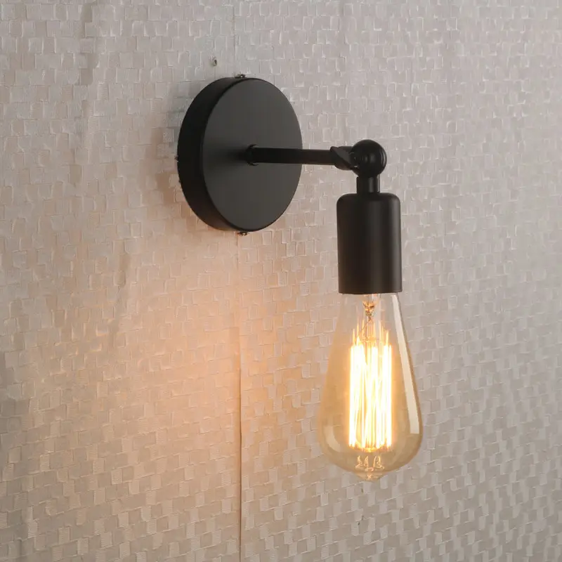 American Black Industrial Style Small Wall Lamp