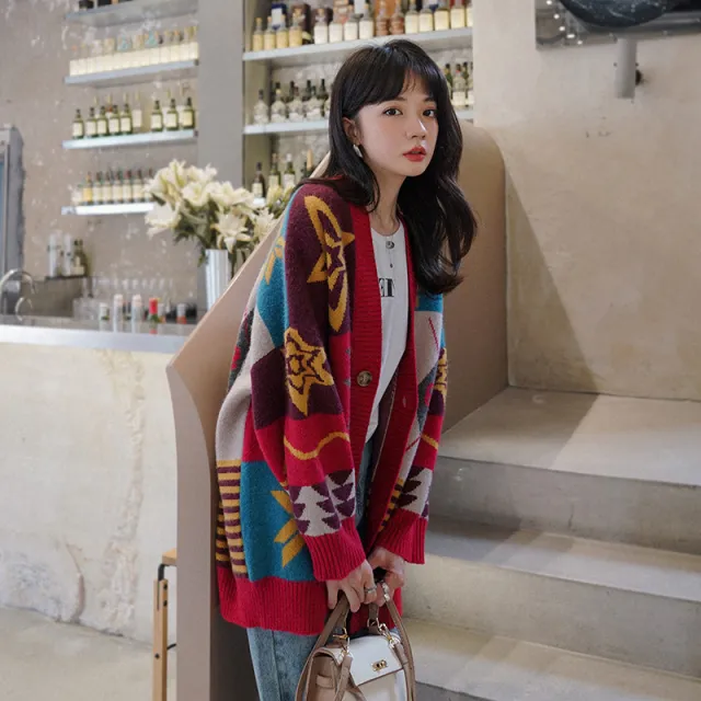 Spring And Autumn Fashion All match Lazy Style Student Jacket Red - Shop at LoveMi
