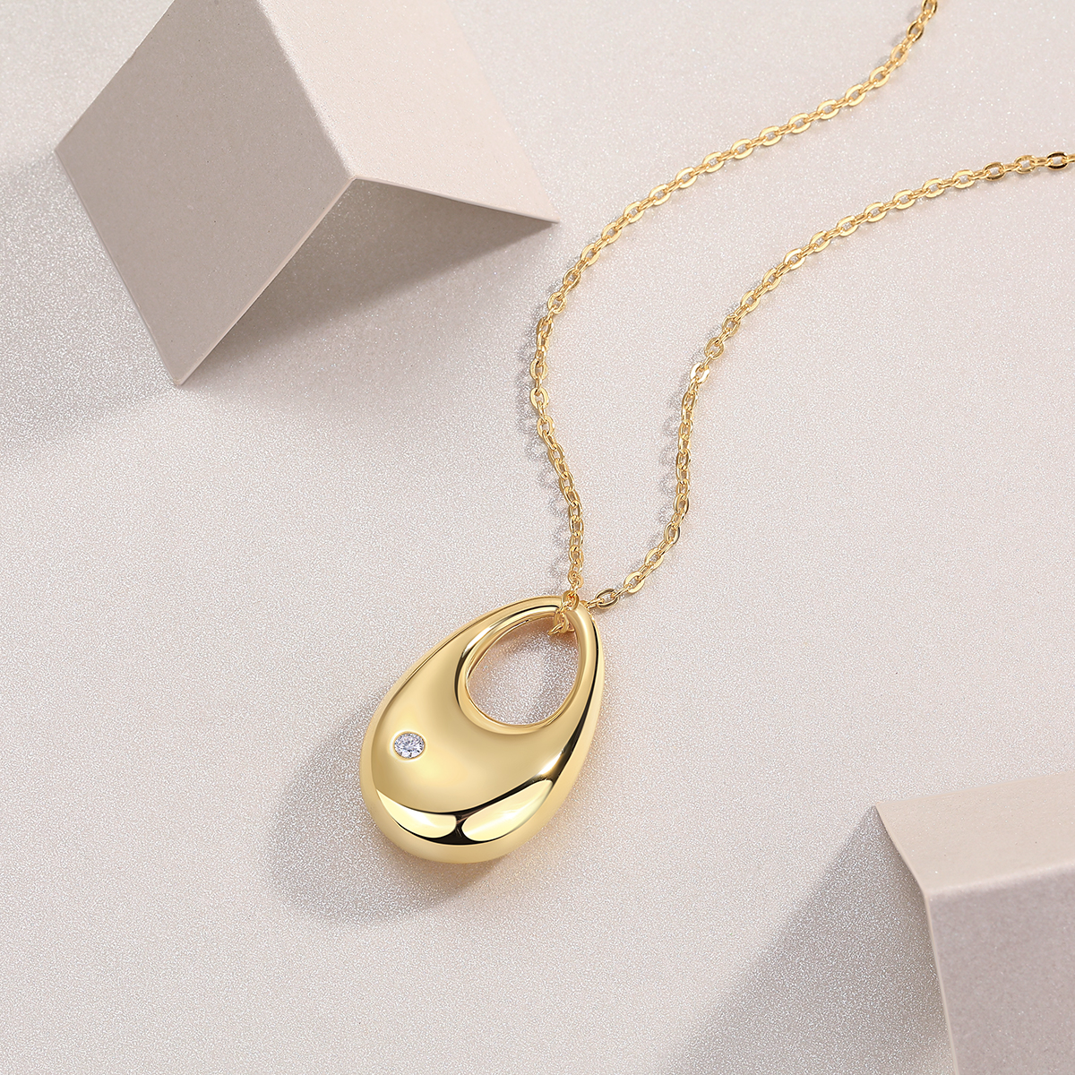 1Evening Love - A Fashionable And Trendy Diamond Pendant Necklace Set With Moissanite S925 Sterling Silver And Gold Plating Prohibit TikTok sales