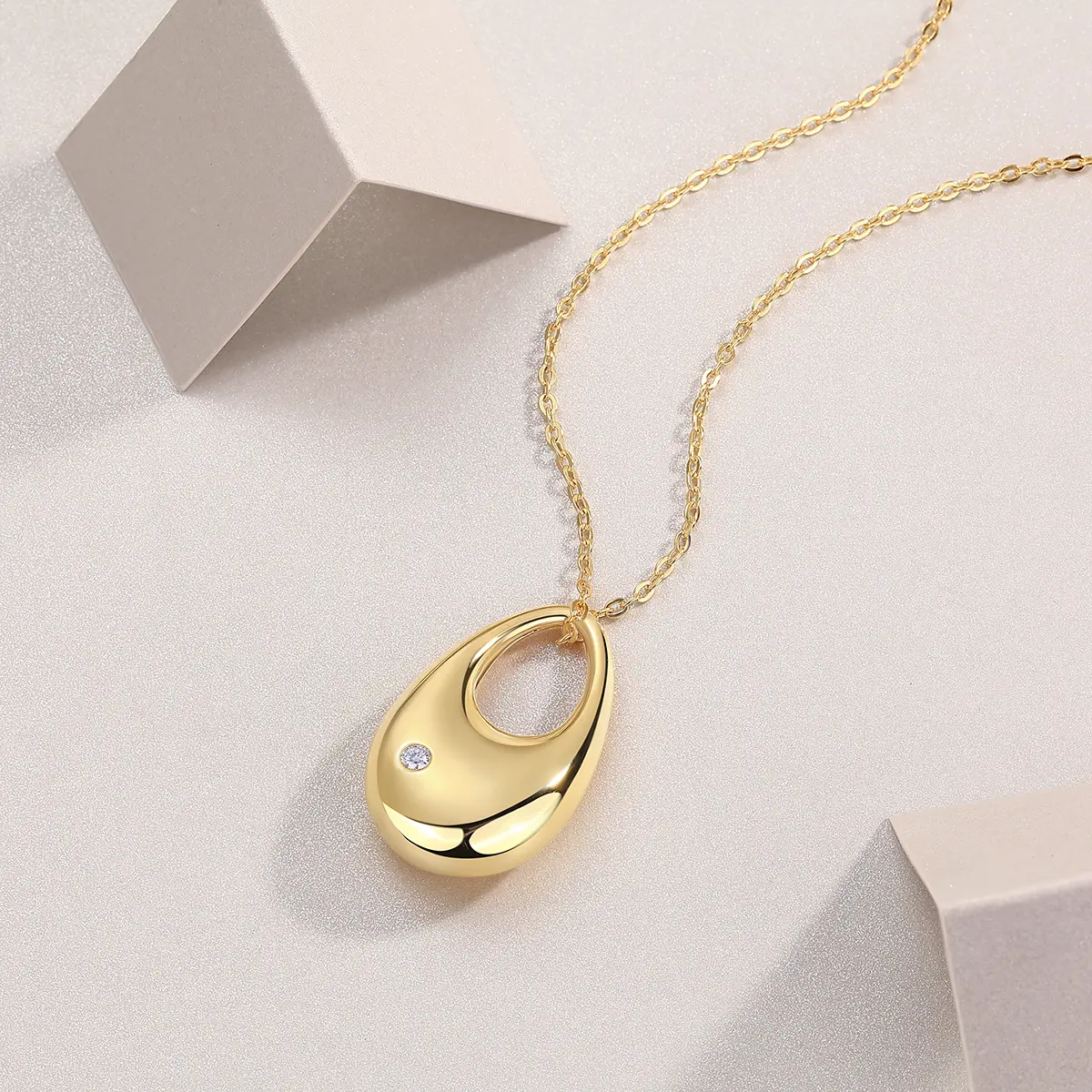 1Evening Love - A Fashionable And Trendy Diamond Pendant Necklace Set With Moissanite S925 Sterling Silver And Gold Plating Prohibit TikTok sales